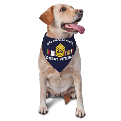 Us Army First Sergeant Iraq-Afghanistan Combat Veteran Dog Scarf Pet Bandana Cat Pet Bibs