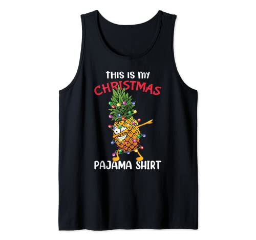 Camisa de pijama de Navidad con piña de Dabbing This Is My Christmas Camiseta sin Mangas