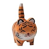 NOLITOY Holz Tiger Spielfigur Tigerspielzeug Handgefertigt Farbenfroh Langlebig Glatte Oberfläche Dekoration