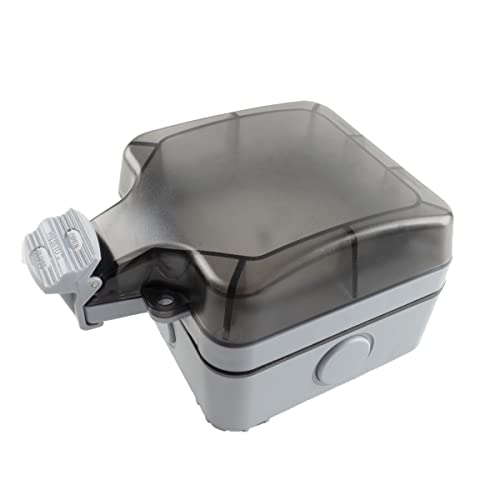 Wasserdichte Steckdosenbox, wetterfest, im Gebrauch, Abdeckung und Schutz, abschließbar, Einfachgang, transparent (Einzelgang) Cover