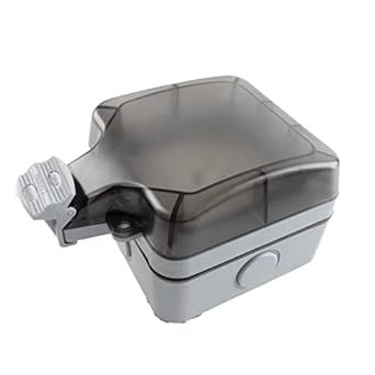 Waterproof Socket Box Weatherproof In Use Outlet Cover Waterproof Outlet Plug Cover and Protector, Lockable, Single Gang, Clear (Single Gang)