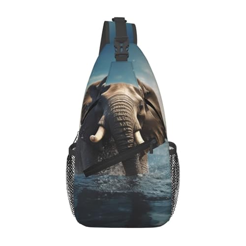 Bolso cruzado masculino tipo mochila para pecho miniatura 1