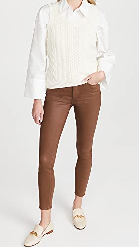 PAIGE Women\'s Hoxton Ankle Jeans, Cognac Luxe Coating, Brown, 27