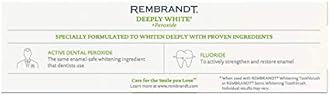 Rembrandt Deeply White + Peroxide Whitening Toothpaste with Fluoride, Removes Tough Stains, Rehardens and Strengthens Enamel, Peppermint Flavor, 3.5 Ounce, Pack of 12