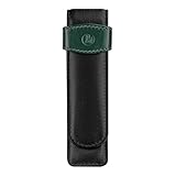 Pelikan 2-Pen Leather Pouch, Black/Green, 1 Each (923722)
