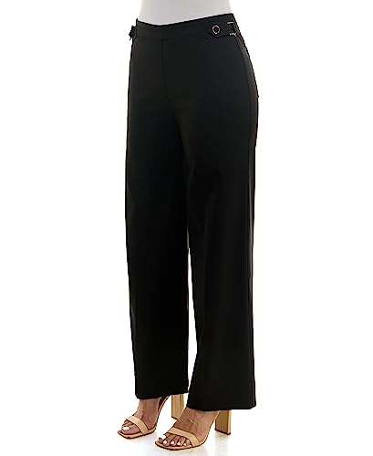 Zac & Rachel Women's Pull on Millennium Wide Leg Pant W/Hardware Waist Tabs3