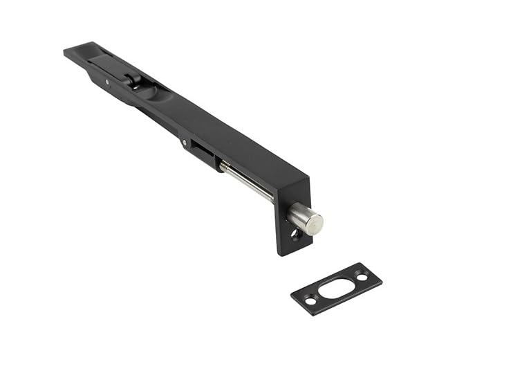 Golden Grace Flush Door Bolt in Matt Black Finish, Concealed Security French Double Door Bolts, Pack of 1-6" 150mm
