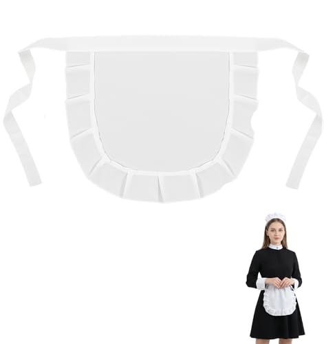Thrymme Cosplay Maid Apron, 14.5 * 11.8 Inch White...