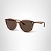 Ray-Ban Unisex RB4305 Round Sunglasses, Striped Red Havana/Dark Brown, 53 mm
