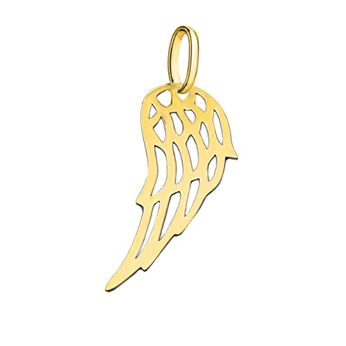 333 Gold Anhänger Engel Flügel 8K Gelbgold Schutzengel Charm Kettenanhänger