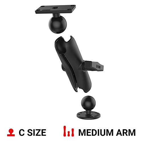 Ram Mounts Drill-Down Double Ball Mount For Humminbird Helix 5 Ram-202-153-202U With Medium Arm #TOP2