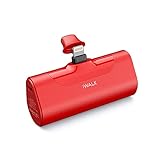 iWALK モバイルバッテリー 超小型 iPhone 4500mAh Lightning コネクター内蔵 コードレス 軽量 直接充電 急速充電 iPhone 14/13/13 Pro Max/13 Mini/12/12 Mini/12 Pro Max/11 Pro/XS Max/XR/X/8/7/6/Plus Airpods 充電対応 PSE認証済 iPhone用 レッド