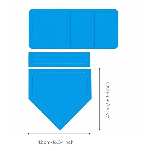 Base de baseball extérieure ensemble 5 pcs de bases plates bleues avec marquage clair