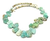Handmade Collar de Amazonita Turquesa, Joyas Artesanales de Piedras Naturales, Piedra de Marzo, Estilo Contemporaneo, Regalo para Mujer