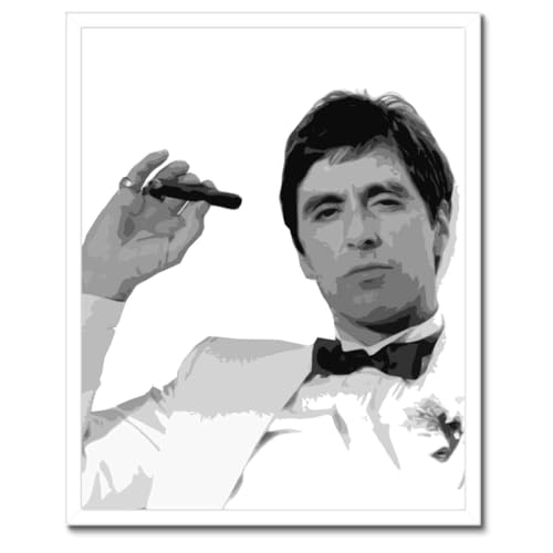 Poster Scarface Al Pacino encadré noir 40x50 cm pour salon