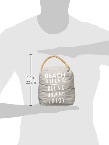 Pavilion Gift Company Beach Rules: Relax Unwind Enjoy Door Stopper, Light Gray, 5" x 6" - Image 3