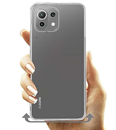 Image of Soft Flexible Silicone Back Cover Compatible with Xiaomi Mi 11 Lite, Transparent Case