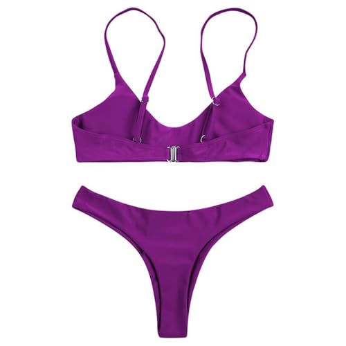 JUNRANZI Bikini Sets für Damen Push Up Tanga mit niedriger Taille Badeanzug Bikini Set Badebekleidung Beachwear-4