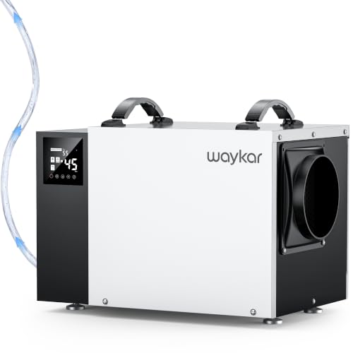 Waykar 125 Pint Crawl Space Dehumidifier with Pump & Drain Hose for Basements...