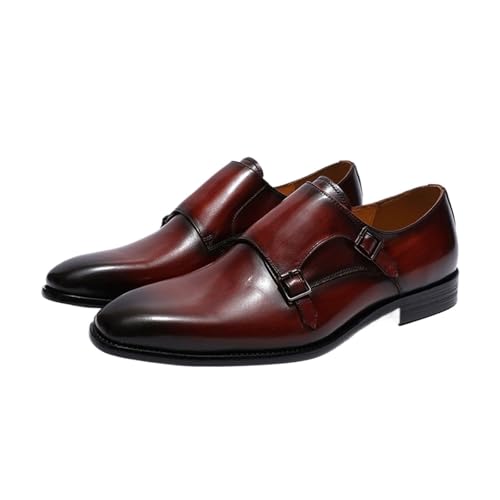 Dress Shoes for Men Handmade Genuine Leather Men's Oxfords Double Buckle Monk Strap Dress Shoes Classic Formal Footwear