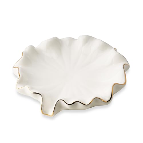 YoHyien Jabonera Cerámica con Forma de Hoja de Loto, Jabonera Esponjosa, Saboneteira para Baño, Cocina y Ducha