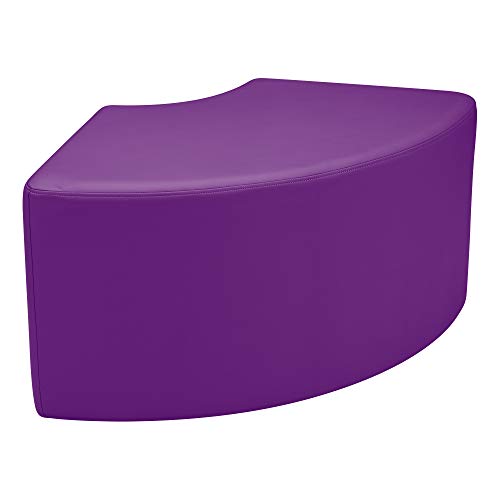 Image of Sprogs 18 inch H Structured Quarter Round Stool -Flexible Modular Collaborative Soft Seating for Office, Home, Lounge and School Classrooms with Durable Frame & Set of 2 inch Casters Add-on -Purple