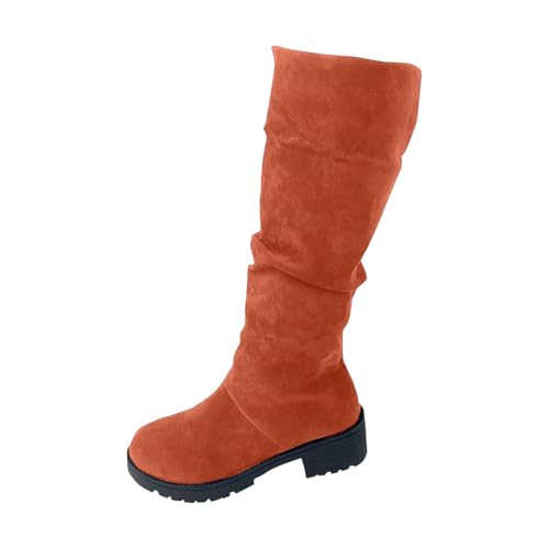 Bottes d'hiver pour femme orange en taille 40 avec talon haut pointu