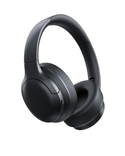 Image of Baseus Bass BH1 Lite Bluetooth Headphones Over Ear, SuperBass, 80H Playtime,AI ENC Clear Calls, Comfortable Fit, Smart App Control, Bluetooth 6.0, Foldable Lightwight Headset for Travel -Cosmic Black