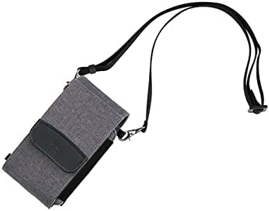 KIWIFOTOS Dual-Layer Travel Pouch Bag with Shoulder Strap, Holder Case for iPhone Cell Phone Smartphone Memory Card Reader Power Bank Charger Passport Security ID Card Credit Card Earphones Battery