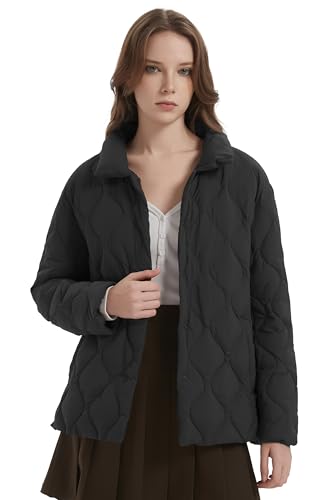 Orolay Women's Oversized Puffer Jacket Lightweight Quilted Down Coat Water Repellent Casual Outerwear