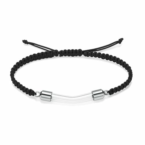 Bracelet de crémation pour cendres en acier inoxydable de qualité supérieure avec tube de verre