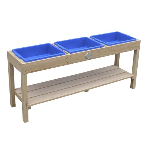 AXI Table à Sable et Eau en Bois -124 x 50 cm | Table d'activité avec 3 récipients et Une étagère