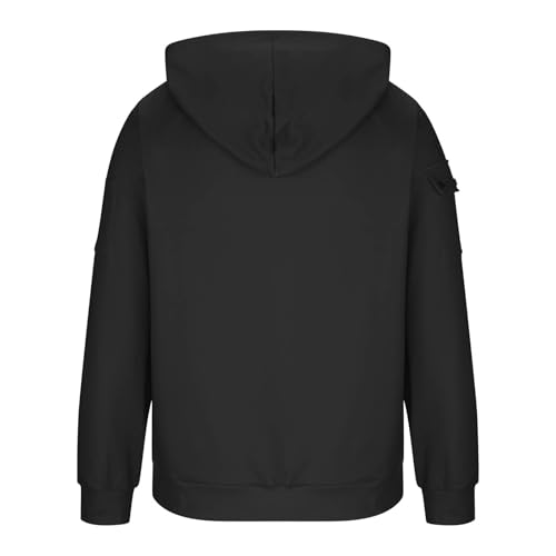 Mens Oversized Hoodies Drawstring Long Sleeve Pullover Sweatshirts Half Zip Oversized Hoodie with Pocket4