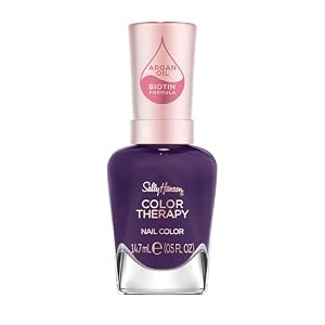 Sally Hansen Colour Therapy Nail Polish, 400 Confident Queen, Strengthen and Nourish Nails, Infused with Biotin and Argan Oil, 3-in-1 Formula, High-Shine Finish, Salon Quality Results, 14.7ml