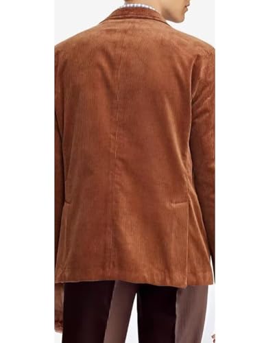 Mens Corduroy Jacket Blazer Single Breasted Sport Coat Formal Peaked Lapel Casual Business2
