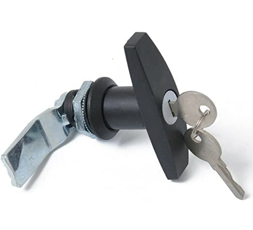 MACHSWON Garage Door Zinc Alloy T-Handle Lock Hanger Door Lock Kit with keys for Truck and Trailer, Silver - Image 2