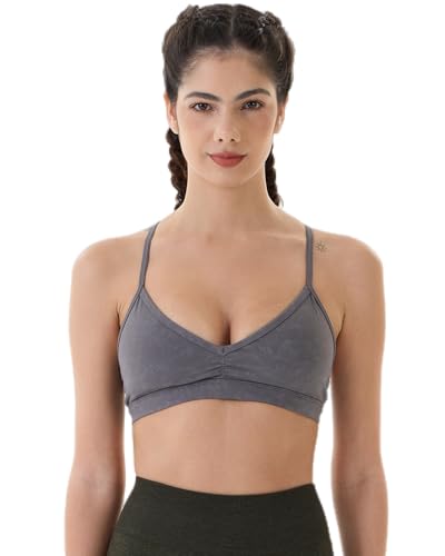 Image of AUROLA Mercury Workout Sports Bras Women Athletic Removable Padded Backless Strapy Minimal Crop Top