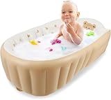 Portable：baignoire gonflables bébé，Simplement appuyer sur la pompe à air intégrée pour un gonflage rapide, et lorsqu'il est dégonflé, il se plie à la taille d'un livre. Grand pour le stockage et le voyage, ce grand bébé baignoire pliable est idéal pour la pataugeoire, les aventures en plein air, et les familles en déplacement.
