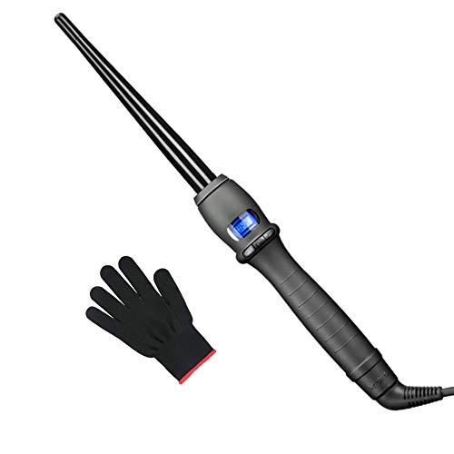 ACMEME Ceramic Conical Curling Wand, Curling Iron 2/5 to 3/4 Inch, Hair Wand Curler with LCD Screen and 5 Heat Settings with Glove