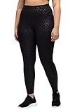Leggings Leoprint Sport Ulla Popken Damen Leoprint Sport Leggings, Schwarz, D/EU 50-52