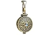 Einzigartiges Medaillon Mondstein/Vintage Bronze Prayerbox/Geschenk für Sie/Medaillon türkis/Vintage Schmuck/Origineller Schmuck