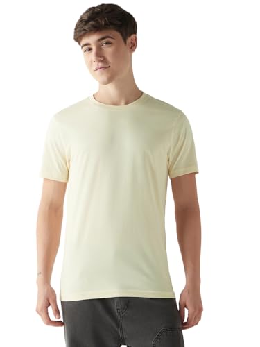 Image of Bewakoof Men's 100% Cotton Solid Regular Fit Half Sleeve Round Neck T-Shirt | Tshirt for Men Cotton| Casual Wear | Street Wear