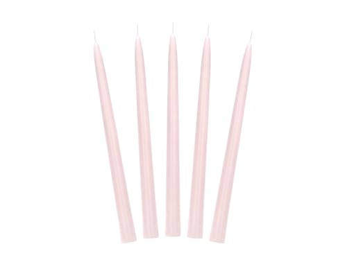 PartyDeco - 10 BOUGIES FLAMBEAUX CONIQUE 5H 24CM VIEUX ROSE