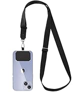 Yoedge Cordon Telephone Portable, Tour De Cou Telephone Universelle Avec 2 Patchs, Réglable Collier Lanière Téléphone En Bandoulière En Nylon Adaptée à La Plupart Des Smartphones, Rose Noir