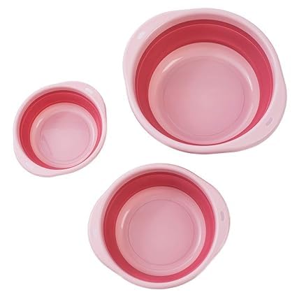KRIVTEJ Collapsible Tub Wash Basin Laundry Tub 3 Pack Foldable Laundry Baskets Foldable Dish Tub Plastic Washtub Space Saving Storage Container Round Dishpan Washing Basin - BPA Free. (Set of 3) (B0DH51KVMV) Amazon Price History, Amazon Price Tracker