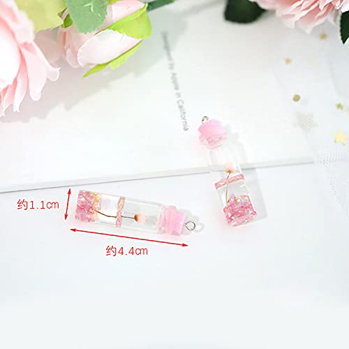 Yunxi 6 Pairs Multicolor Handmade Unique Dried Flowers Wish Glass Bottle Dangle Drop Earrings Set For Women And Girl Party Jewelry Valentine's Day Gift (6 Pairs Dried Flowers Wish Glass Bottle Dangle Drop Earrings Set) #TOP4