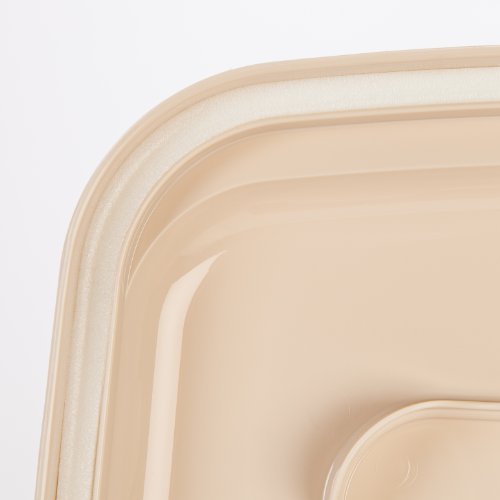 Iris Usa 42 Lbs / 55 Qt Weatherpro Airtight Pet Food Storage Container With Attachable Casters, For Dog Cat Bird And Other Pet Food Storage Bin, Keep Pests Out, Translucent Body, Almond/Clear #TOP4