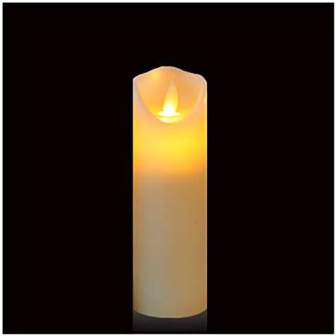 Friengood Flameless Candles Battery Operated LED Pillar Candle Real Wax Flickering Unscented Candles, Height 6", Ivory, Single Pack