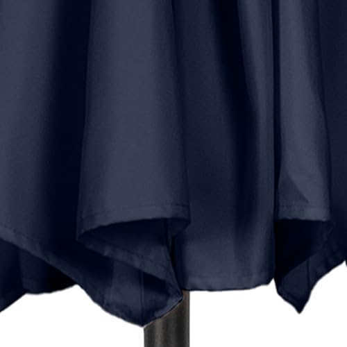 Image of Half Umbrella Outdoor Patio Shade - 9 ft Patio Umbrella with Easy Crank - Small Canopy for Balcony, Table, or Deck by Pure Garden (Navy Blue)
