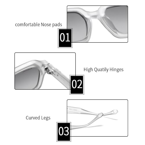 Image of grey jack TR90 Rectangle Polarized Sunglasses for Men Women,Stylish Full Rim Eyewear for UV Protection 21040